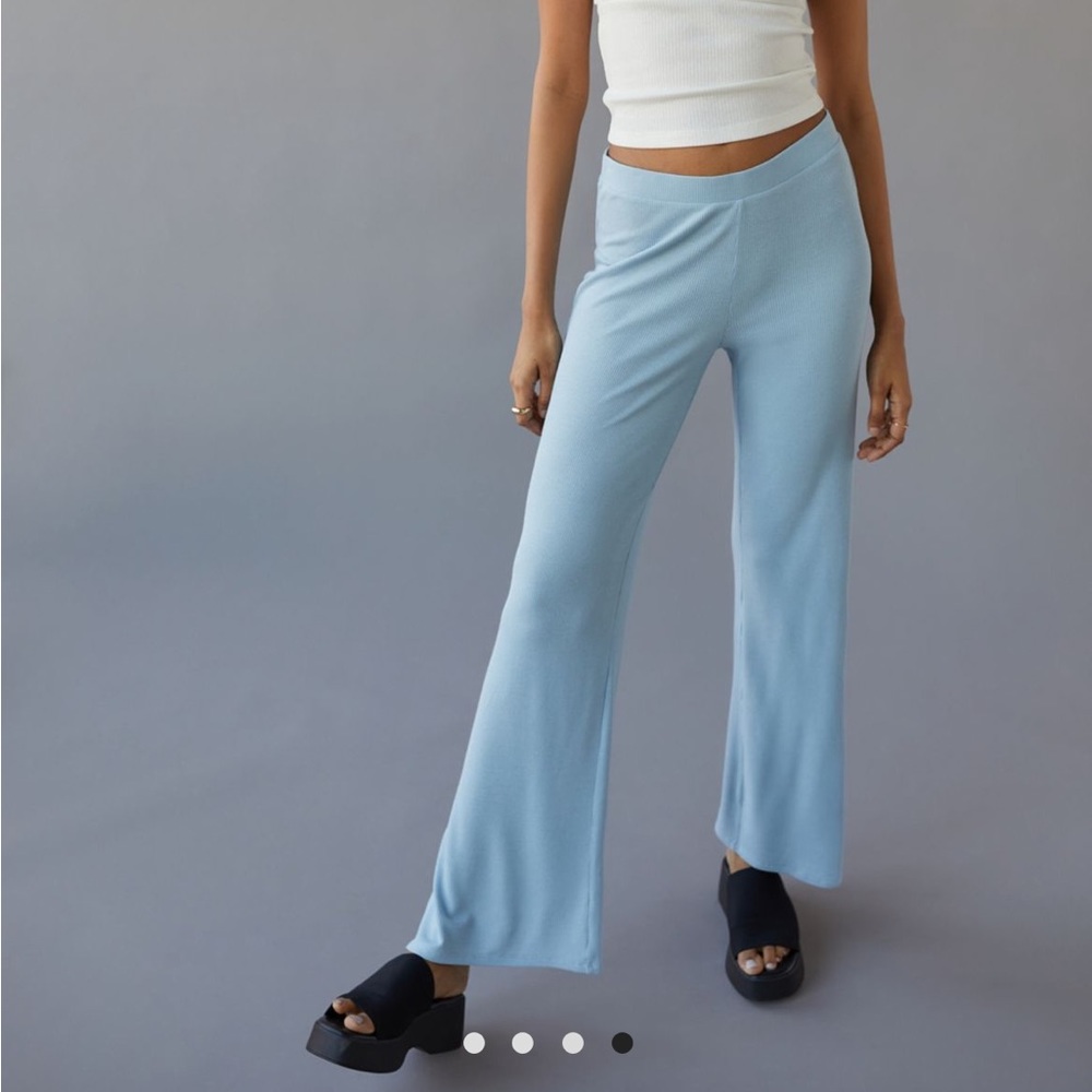 NWOT Urban Outfitters Urban Renewal Remnants Ribbed Knit Side Slit Flare Pant